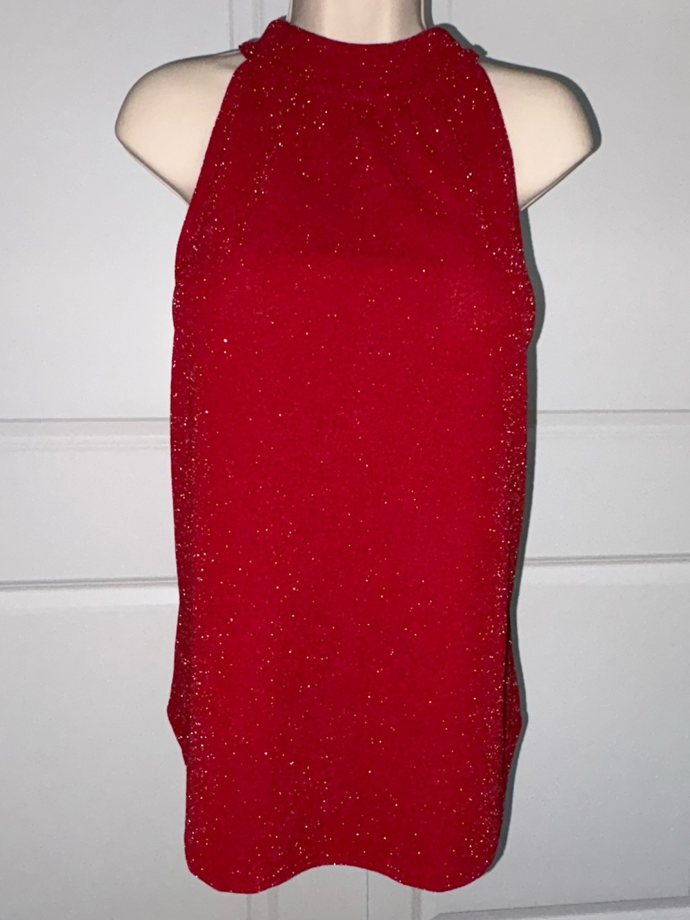 Red Sparkly Sleeveless Top NWT Size XL